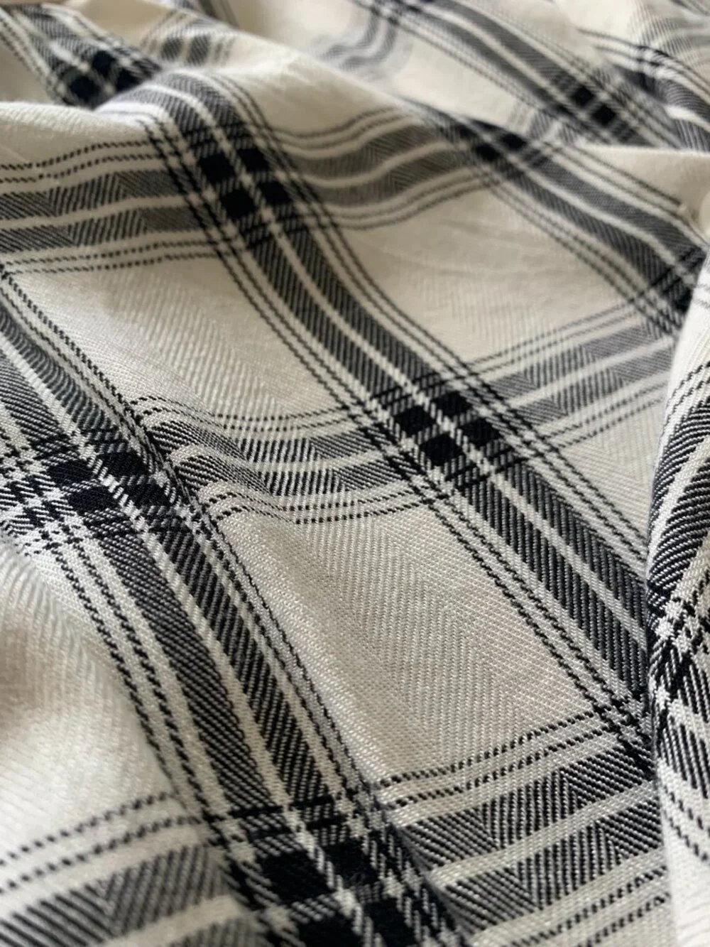 a.n.a A New Approach Plaid Faux-Wrap Long Sleeve Draped Blouse Size XLarge